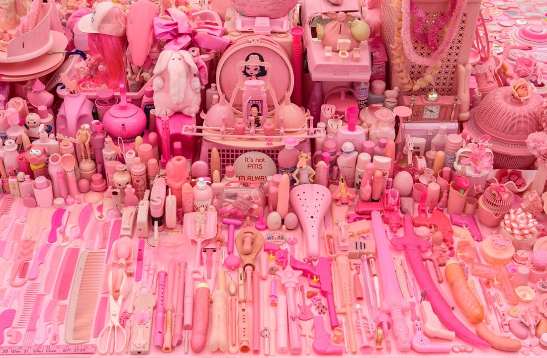 Portia Munson, Pink Project: table (gun detail), 1994/2016