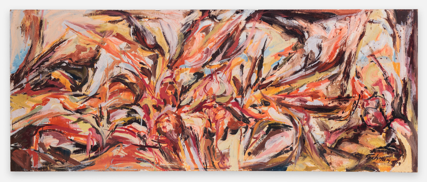 Carolee Schneemann
Winter&amp;#39;s Fuel II, 1960
acrylic on board
16 x 40 ins.
40.6 x 101.6 cm