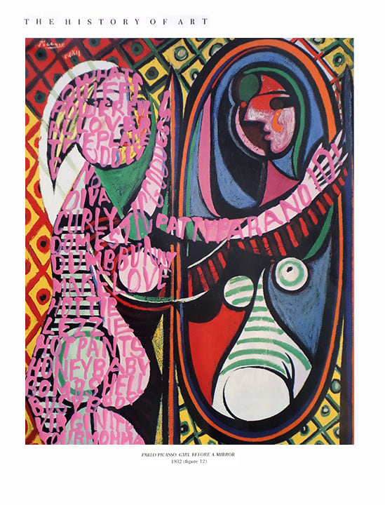 Betty Tompkins, Women Words (Picasso #1), 2018