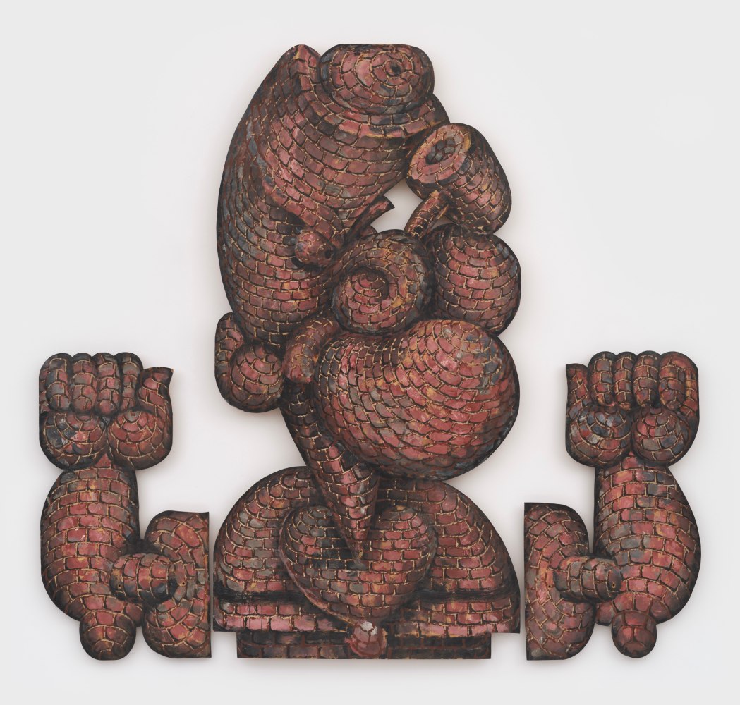 Martin Wong
Pop-eye, c. 1989-97
acrylic on plywood
overall: 117 x 98 ins. (297.2 x 248.9 cm)
arms: 48 x 98 ins. (121.9 x 248.9 cm)
head: 48 x 96 ins. (121.9 x 243.8 cm)