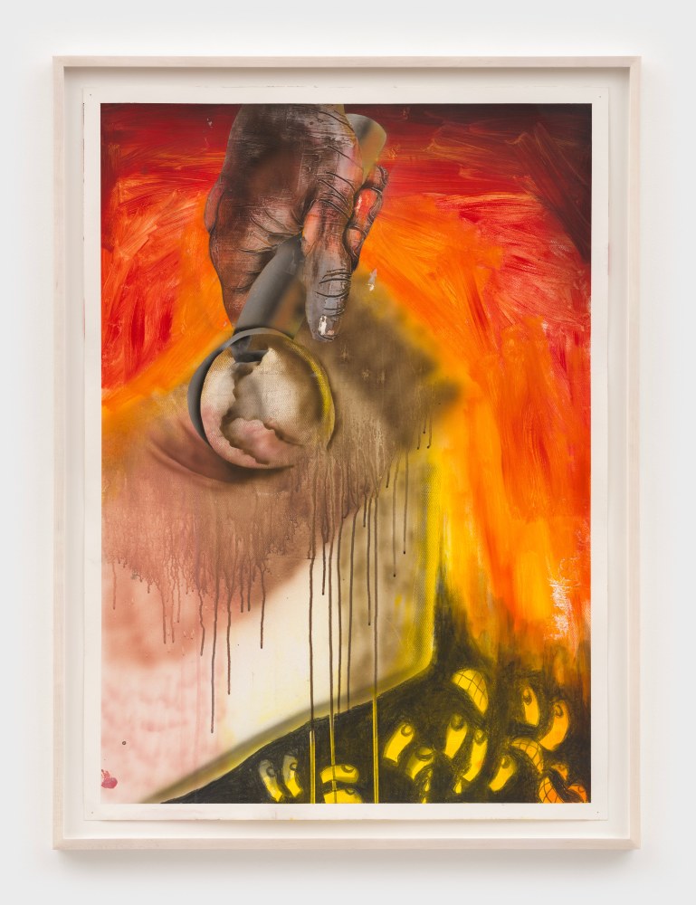 Pat Phillips
Untitled &amp;quot;Napoleon&amp;quot;, 2023
acrylic, pencil, airbrush, aerosol paint on paper
41 1/2 x 29 ins.
105.4 x 73.7 cm
