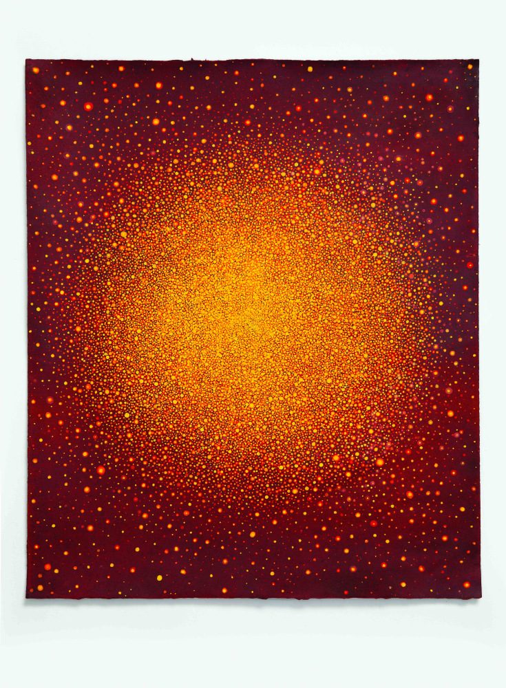 Karen Arm, Untitled (Yellow-Orange Sun on Red), 2015
