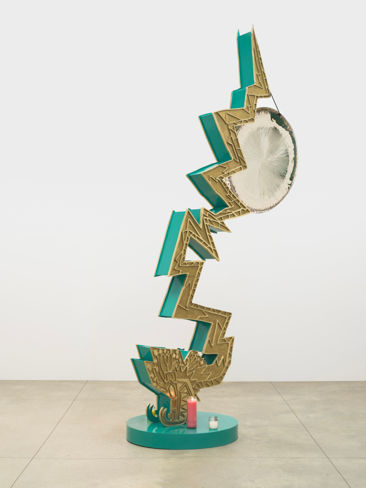 Guadalupe Maravilla
El Esp&amp;iacute;ritu de Mariposa Rel&amp;aacute;mpago Disease Thrower, 2023
bronze with steel base
overall: 120 ins. ( 304.8 cm) high
head and base: 47 1/4 x 31 1/2 ins. (120 x 80 cm)
base diameter: 35 1/2 in (90 cm)
center element: 23 5/8 x 41 x 6 3/4 ins. (60 x 104 x 17 cm)
tail element: 19 1/4 x 46 x 6 3/4 ins. (49 x 117 x 17 cm)
&amp;nbsp;