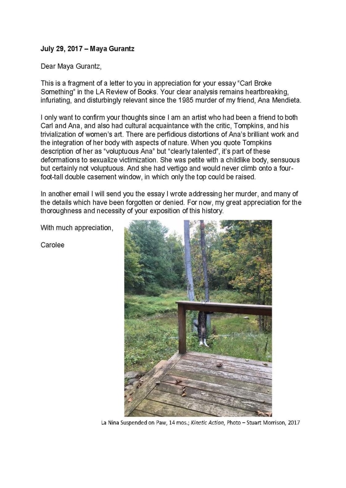 Carolee Schneemann, La Niña Hanging by her Thumb photo – Stuart Morrison