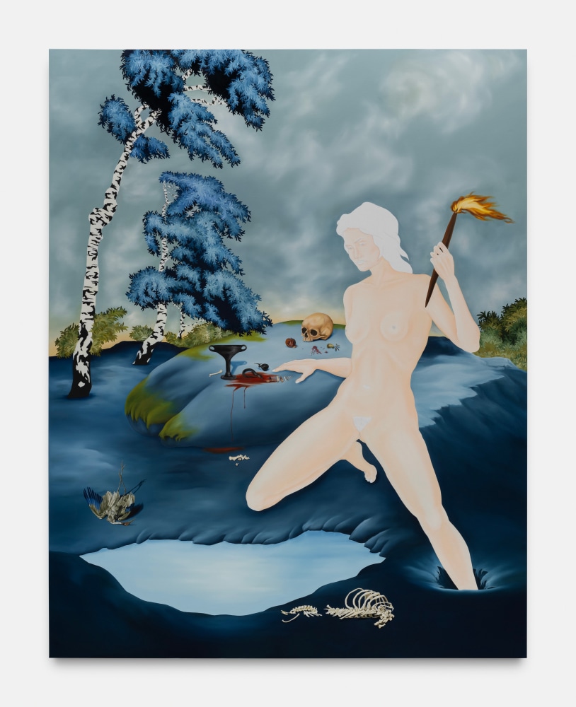 Sanam Khatibi
Open Season, 2024
oil and pencil on canvas
90 1/2 x 70 7/8 ins.
230 x 180 cm