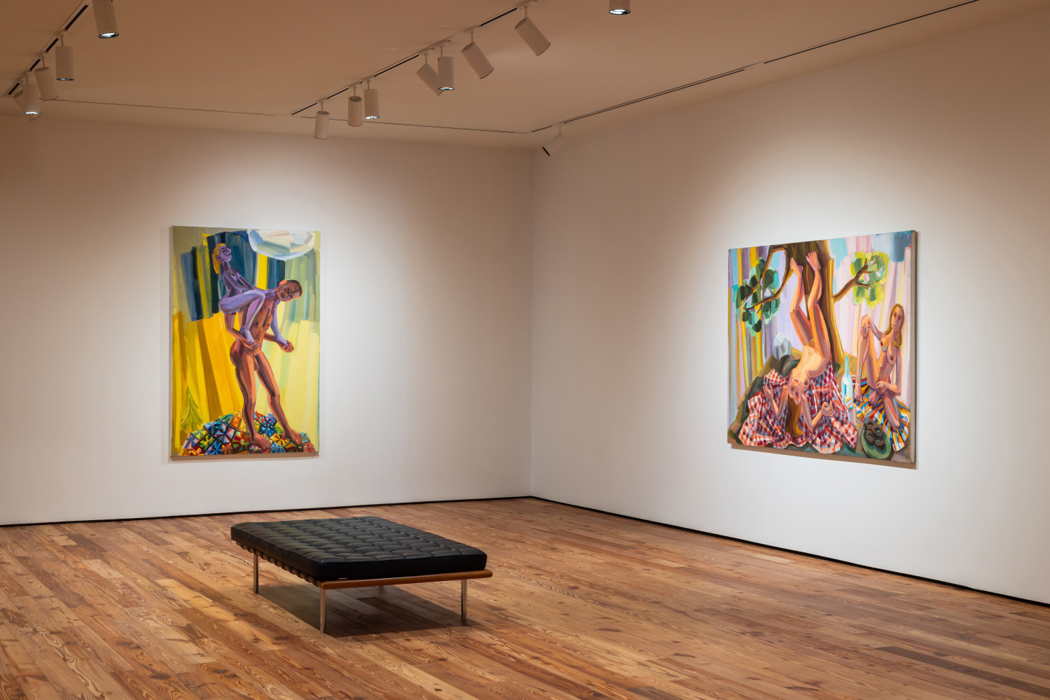 Installation view, Judith Linhares: The Artist as Curator, Sarasota Art Museum, Sarasota, FL, Photo by Ryan Gamma