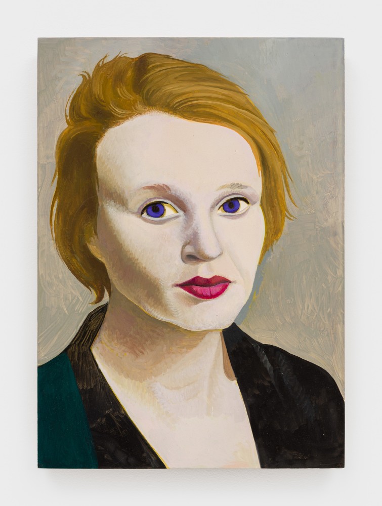 Hortensia Mi Kafchin
Self-Portrait with purple eyes, 2025
oil on wood
16 1/2 x 11 3/4 ins.
42 x 30 cm
