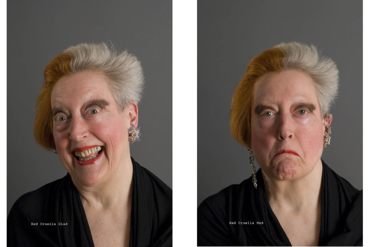 Martha Wilson

Red Cruella, 2010

2 color photographs, text
photographs by Michael Katchen

21 1/4 x 29 1/4 ins.

53.98 x 74.3 cm