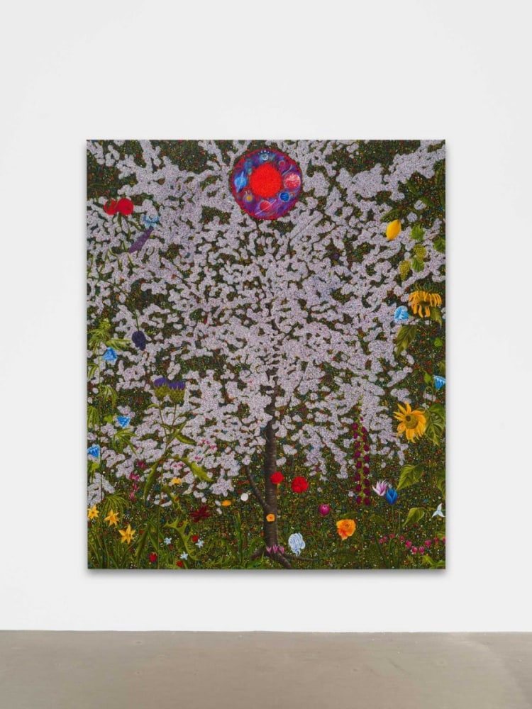 Srijon Chowdhury
Aeon with Flowers, 2025
oil on linen
72 x 60 ins.
182.8 &amp;times; 152.4 cm