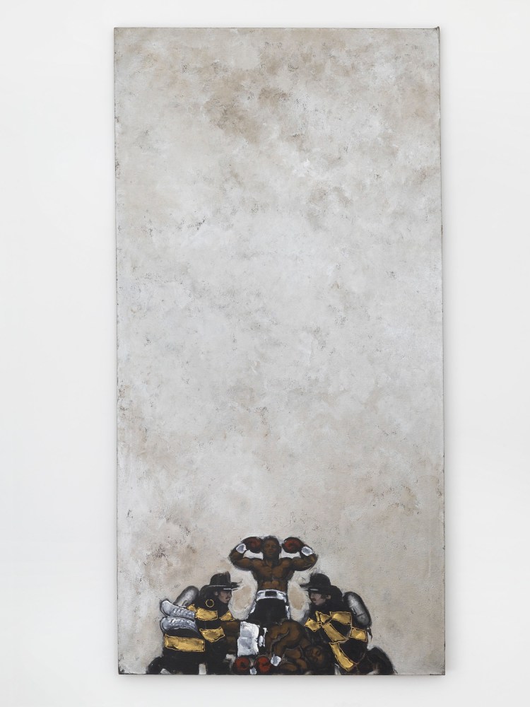 Martin Wong
Untitled (Two Firemen w/ Boxer), 1985
acrylic on canvas
96 x 48 ins.
243.8 x 121.9 cm