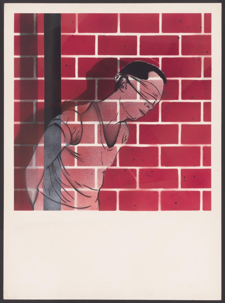 David Wojnarowicz, Firing Squad Figure / Brick Wall, 1982