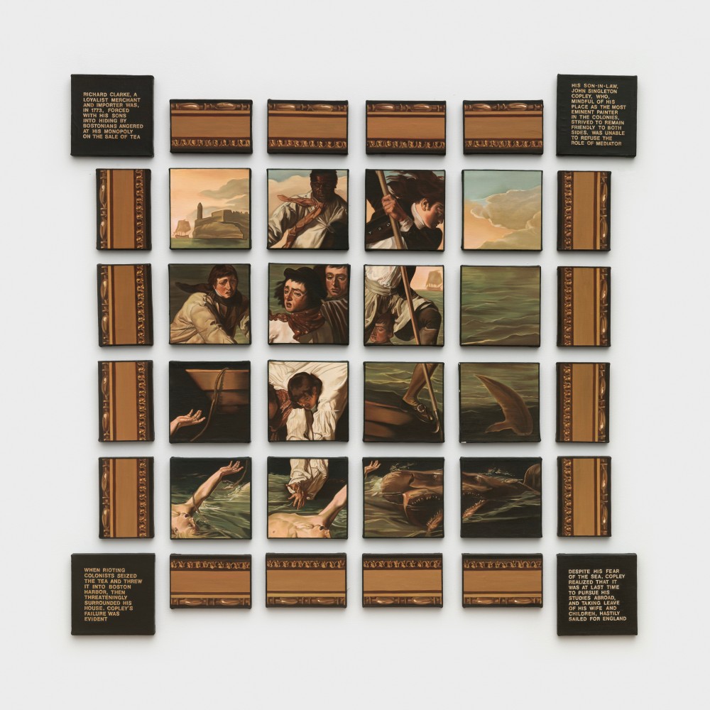 Dotty Attie
An Eminent Painter, 1989
oil on linen, 36 panels
20 panels: 6 x 6 ins. (15.2 x 15.2 cm)
16 panels: 6 x 4 ins. (15.2 x 10.2 cm)
overall: 36 x 36 ins. (91.4 x 91.4 cm)