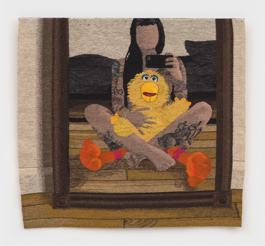 Erin M. Riley
Big Bird, 2023
wool, cotton
44 x 47 1/2 ins.
111.8 x 120.7 cm