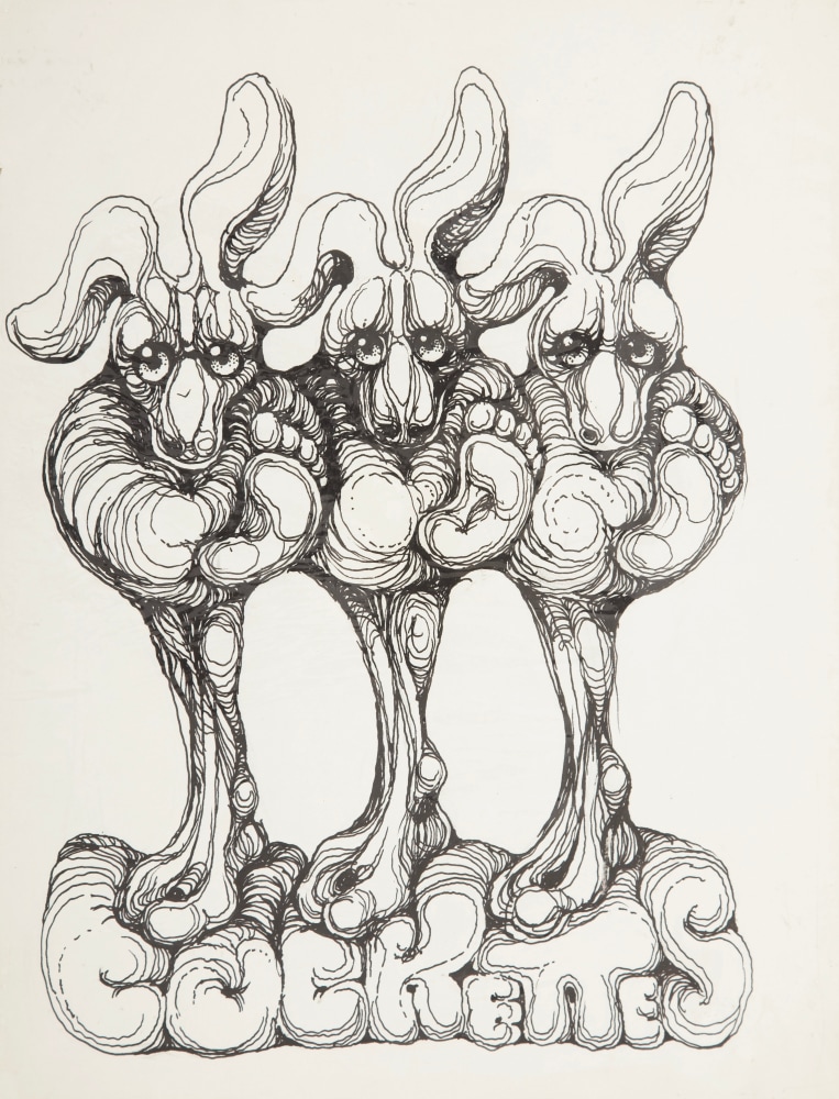 Martin Wong
Cockettes, c. 1971
ink on paper
14 x 11 in.
35.56 x 27.94 cm