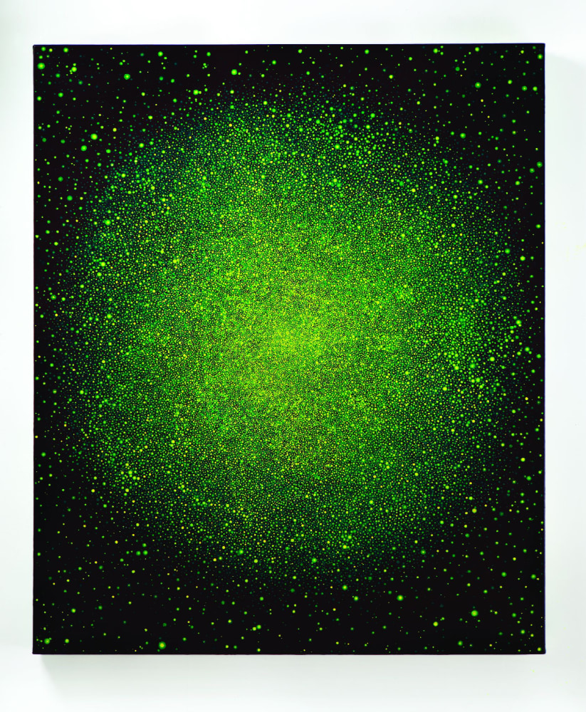 Karen Arm, Untitled (Green and Yellow Sun on Black Red), 2016