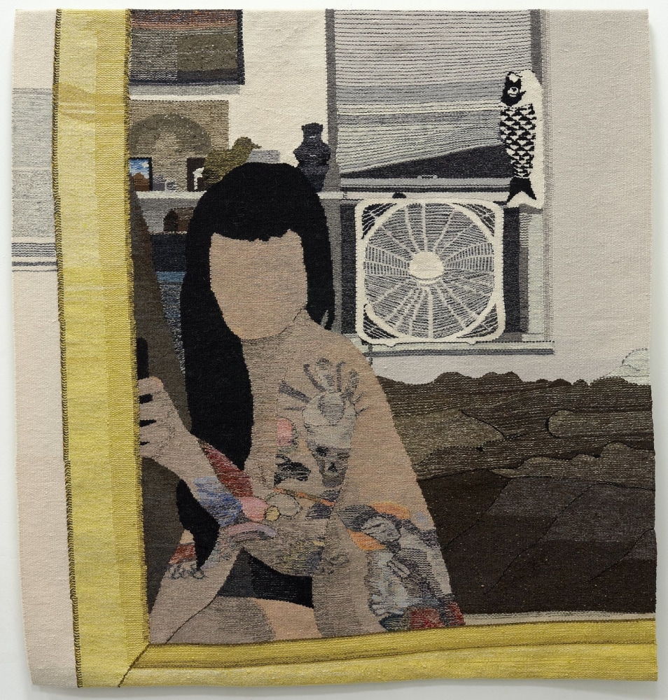 Erin M. Riley
After Sex Selfie, 2023
wool, cotton
50 x 48 ins.
128 x 122 cm