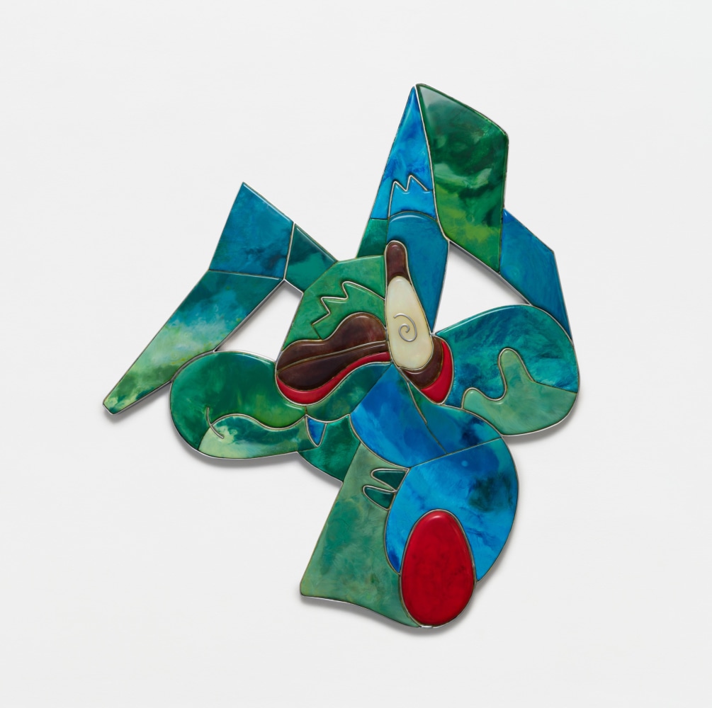 Ishi Glinsky
One-Eyed Ban, 2022
resin, aluminum, pigment, industrial adhesives, wood, rigid foam board
52 x 46 x 2 1/2 ins.
132.1 x 116.8 x 6.3 cm