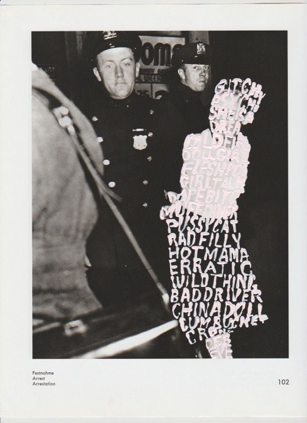 Betty Tompkins, Women Words #32 (Weegee), 2017