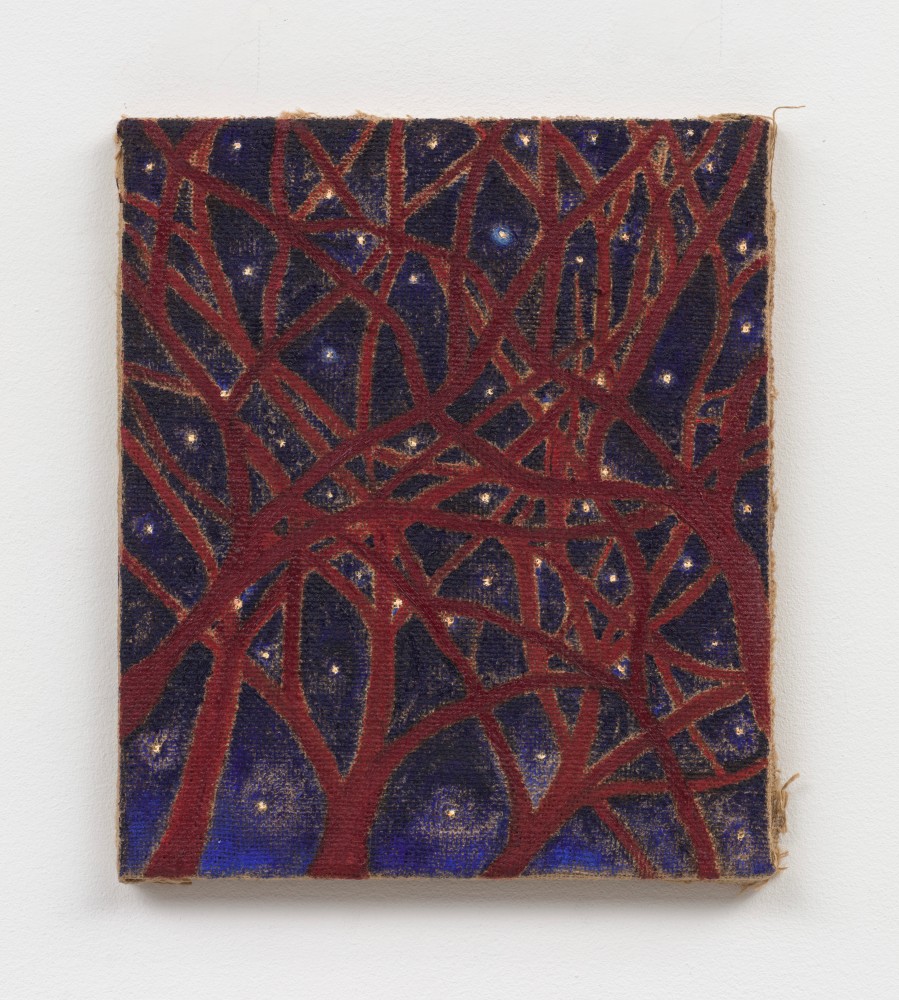 Daniel Correa Mejia
Caminando entre arboles y estrellas, 2021
oil on burlap
13 3/4 x 11 3/4 ins.
35 x 30 cm