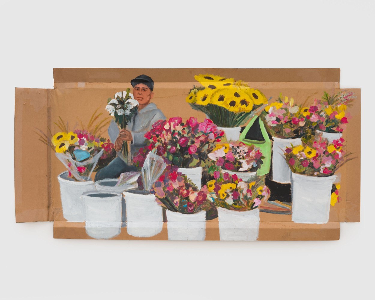 Jay Lynn Gomez
The Flower Seller (Wilshire), 2025
acrylic on cardboard
48 x 95 ins.
122 x 241.3 cm
&amp;nbsp;