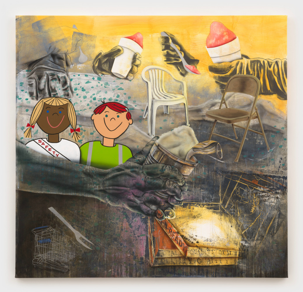 Pat Phillips
Sno Cones For Us&amp;hellip;Snow For You / Dibs, 2024
acrylic, graphite, collage, airbrush, aerosol paint on canvas
66 1/2 x 69 ins.
168.9 x 175.3 cm