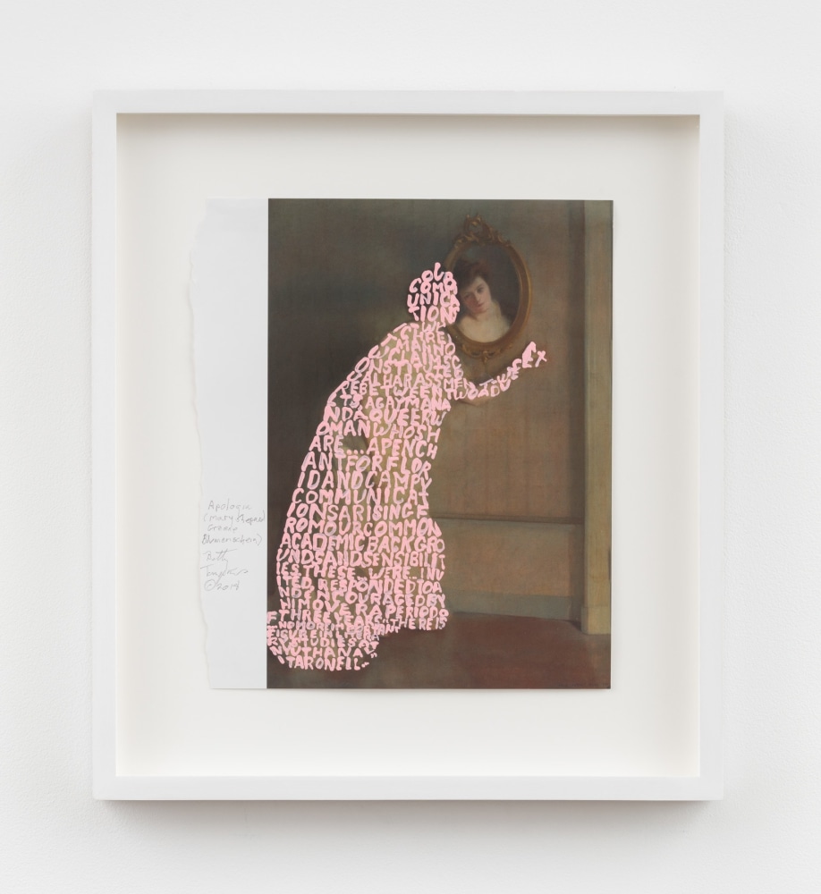 Betty Tompkins, Apologia (Mary Shepard Greene Blumenschein), 2018