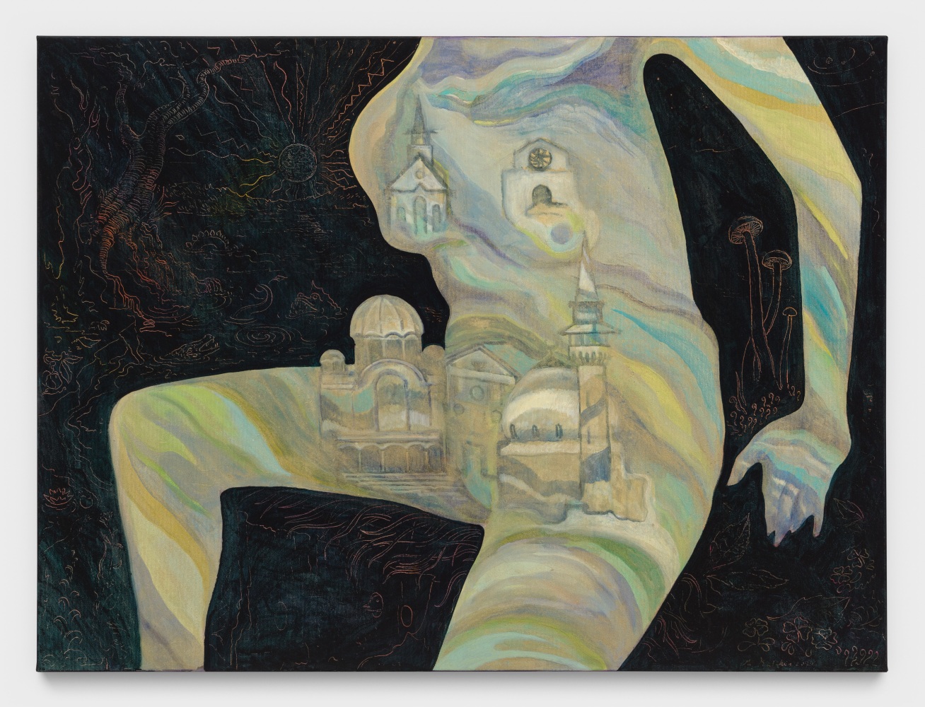 Hortensia Mi Kafchin
Religions on the Genitals, 2023
oil on canvas
35 3/8 x 47 1/4 ins.
90 x 120 cm