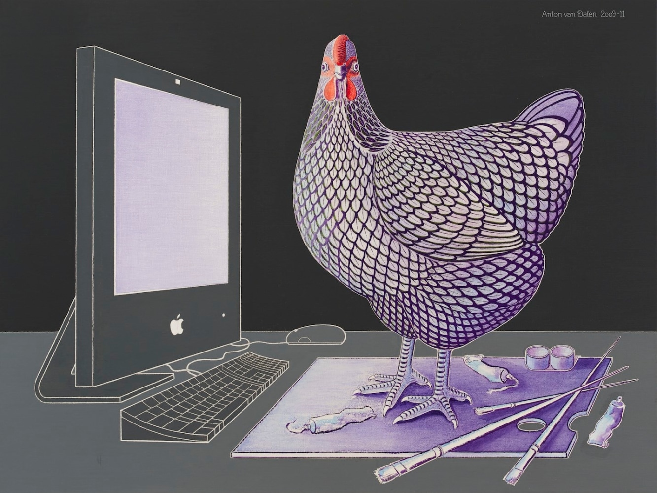 Anton van Dalen, iMac, Wyandotte Chicken and Palette, 2009-11