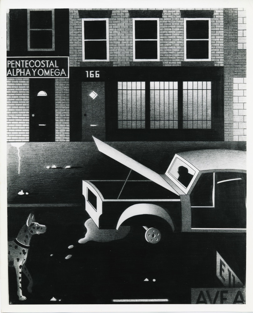 Anton van Dalen
Alpha y Omega with Dog, 1977
graphite on paper
29 x 23 ins.
73.7 x 58.4 cm