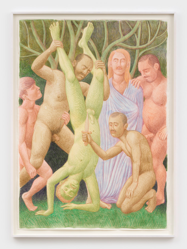 Elijah Burgher
Day of Blood, 2021
colored pencil and watercolor on paper
63 1/4 x 44 7/8 ins.
160.5 x 114 cm