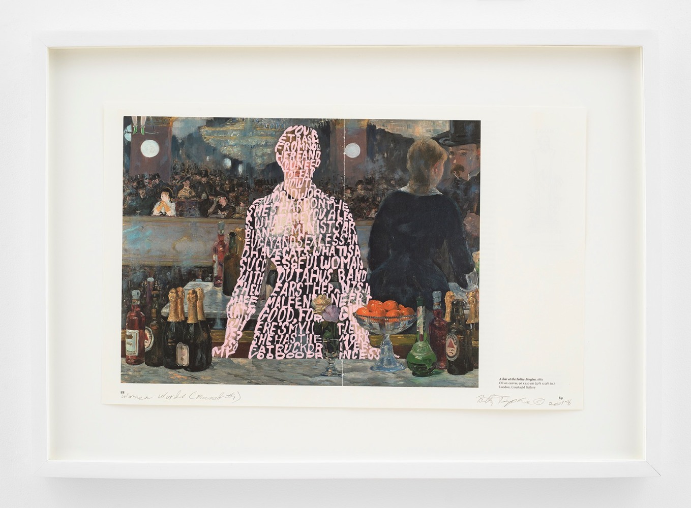 Betty Tompkins, Women Words (Manet #1), 2018