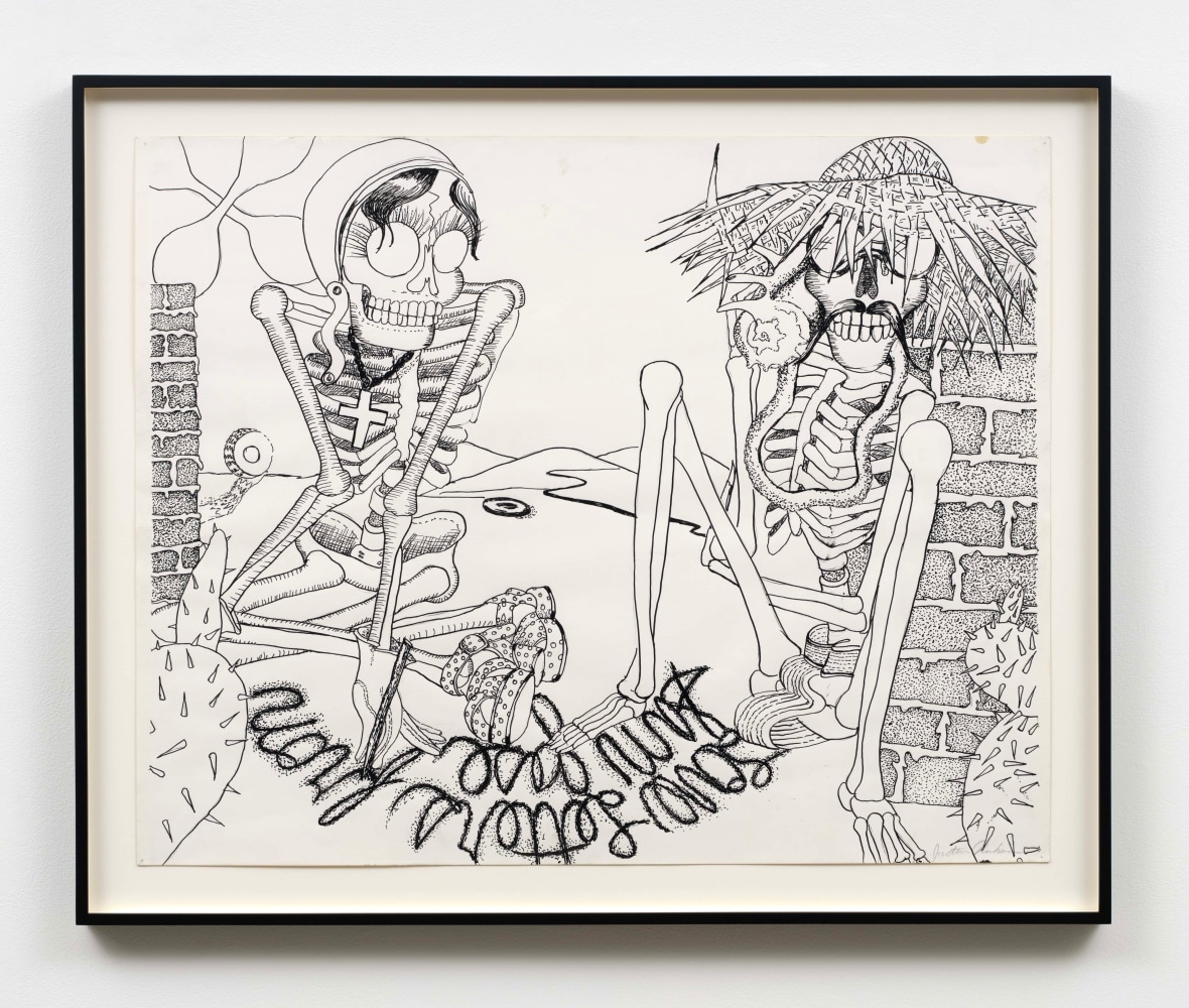 Judith Linhares
Love Letters From San Jose, 1971
signed and dated, recto
ink on paper
23 x 29 ins.
58.4 x 73.7 cm