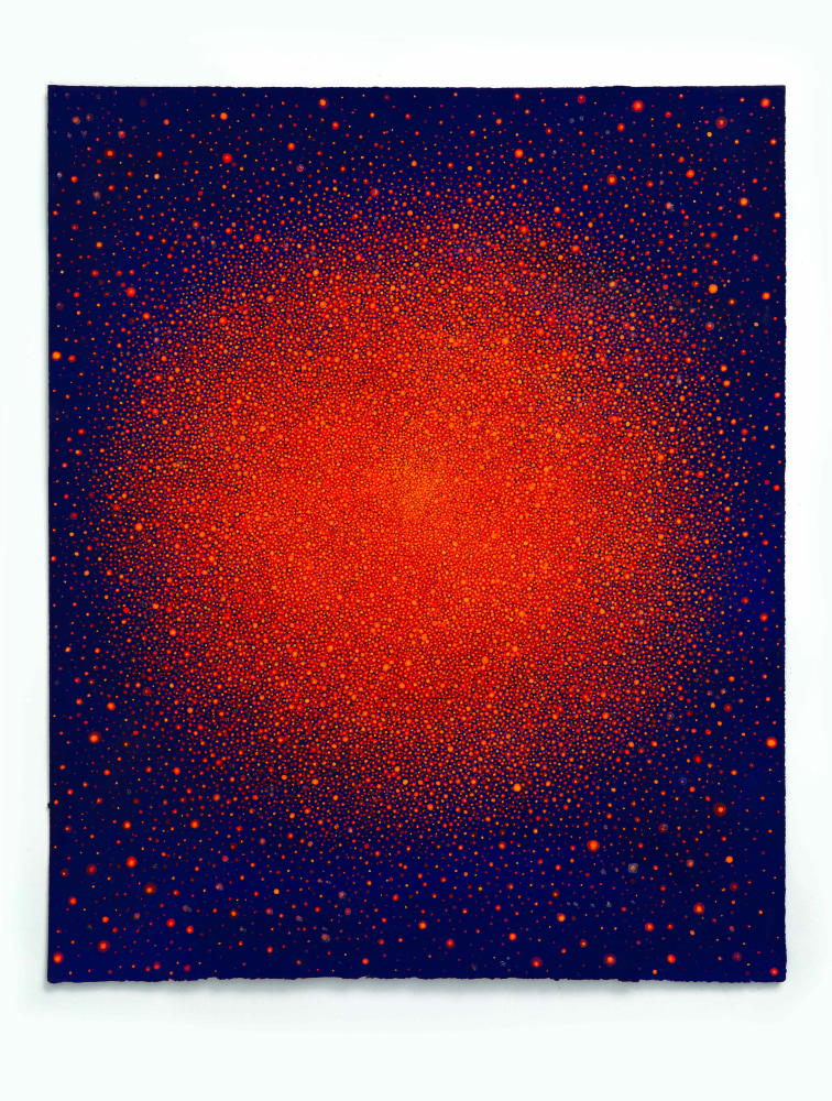 Karen Arm, Untitled (Orange-Red Sun on Blue), 2015