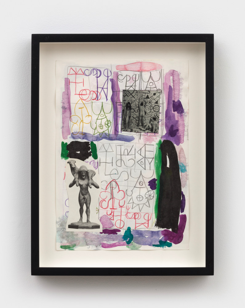 Elijah Burgher
Thrice Great God, 2019
watercolor, colored pencil and collage on paper
11 1/2 x 8 ins.
29.2 x 20.3 cm