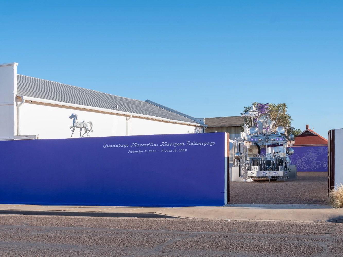 Guadalupe Maravilla: Mariposa Rel&amp;aacute;mpago, Installation view, Ballroom Marfa, November 4, 2023&amp;ndash;March 16, 2024. Image courtesy the artist and Ballroom Marfa. Photo by Makenzie Goodman.