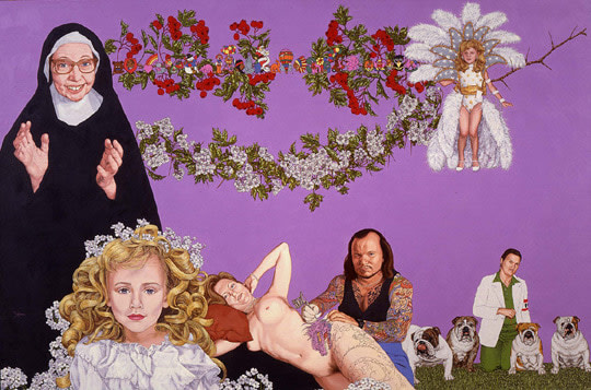 Katharine Kuharic
Show Quality Bitches, 1997
oil on linen
26 x 38 in.
66 x 96.5 cm