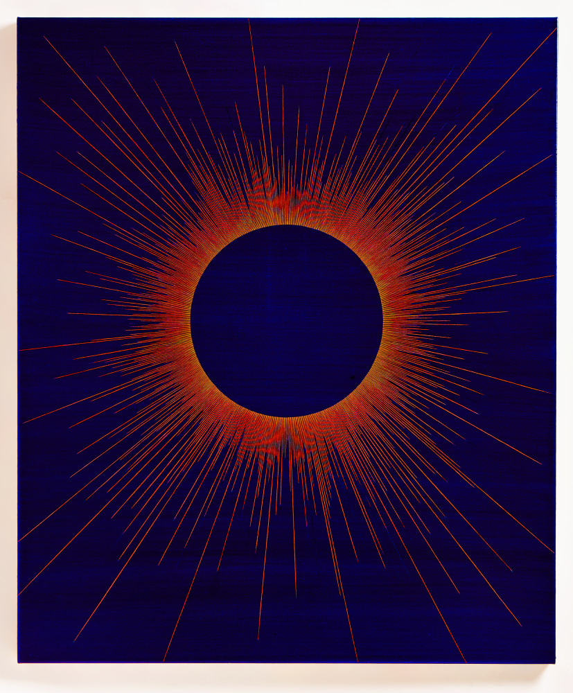 Karen Arm
Untitled (Orange Corona on Blue), 2024
acrylic on canvas
48 x 40 ins.
121.9 x 101.6 cm