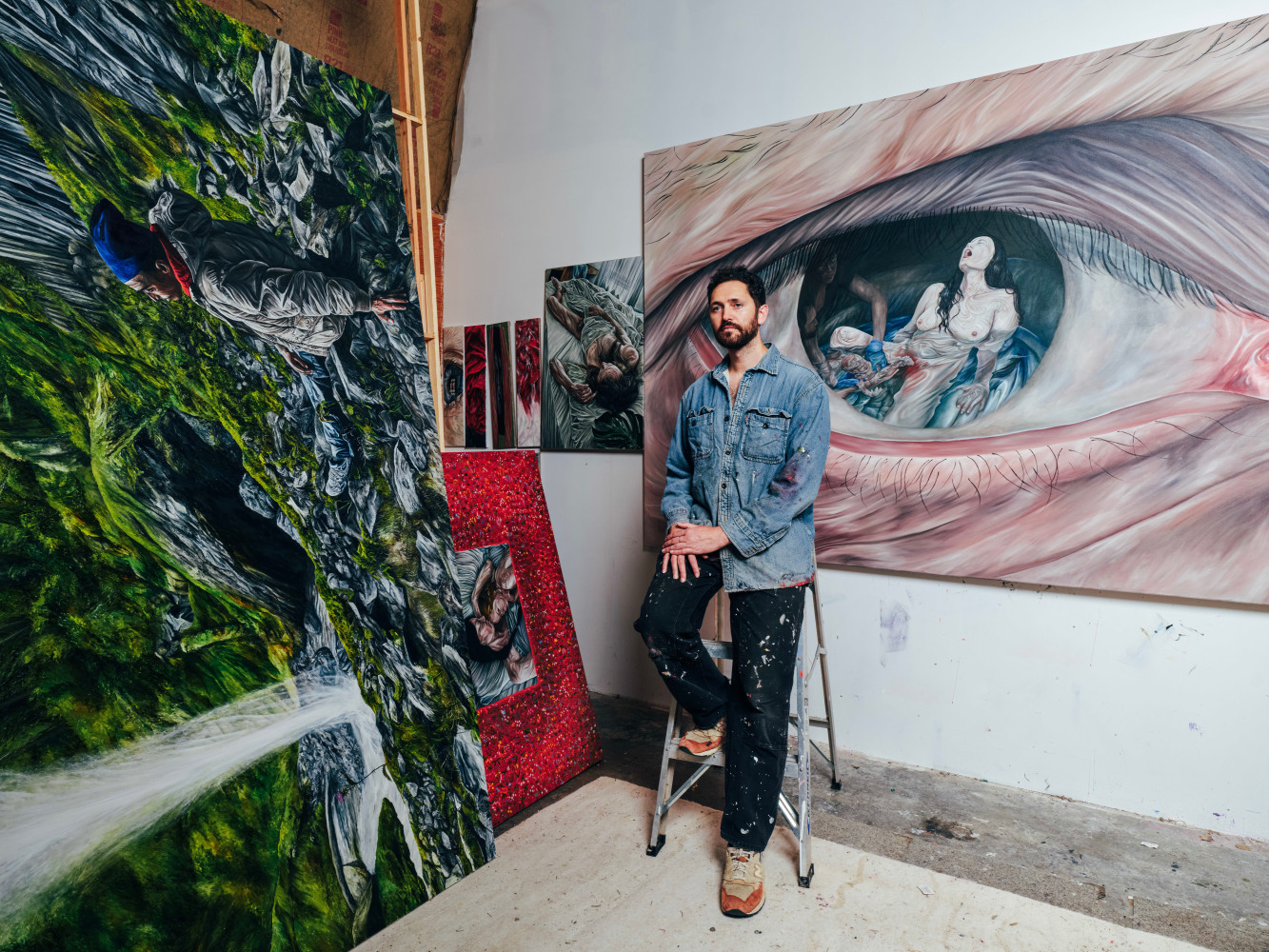Srijon&amp;nbsp;Chowdhury in his studio in Portland, OR, 2024, Photo by Aaron Wessling.