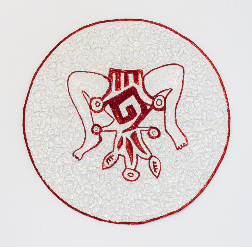 Guadalupe Maravilla
Embroidery, 2019
hand stitched sequin embroidery
39 ins. diameter
99 cm