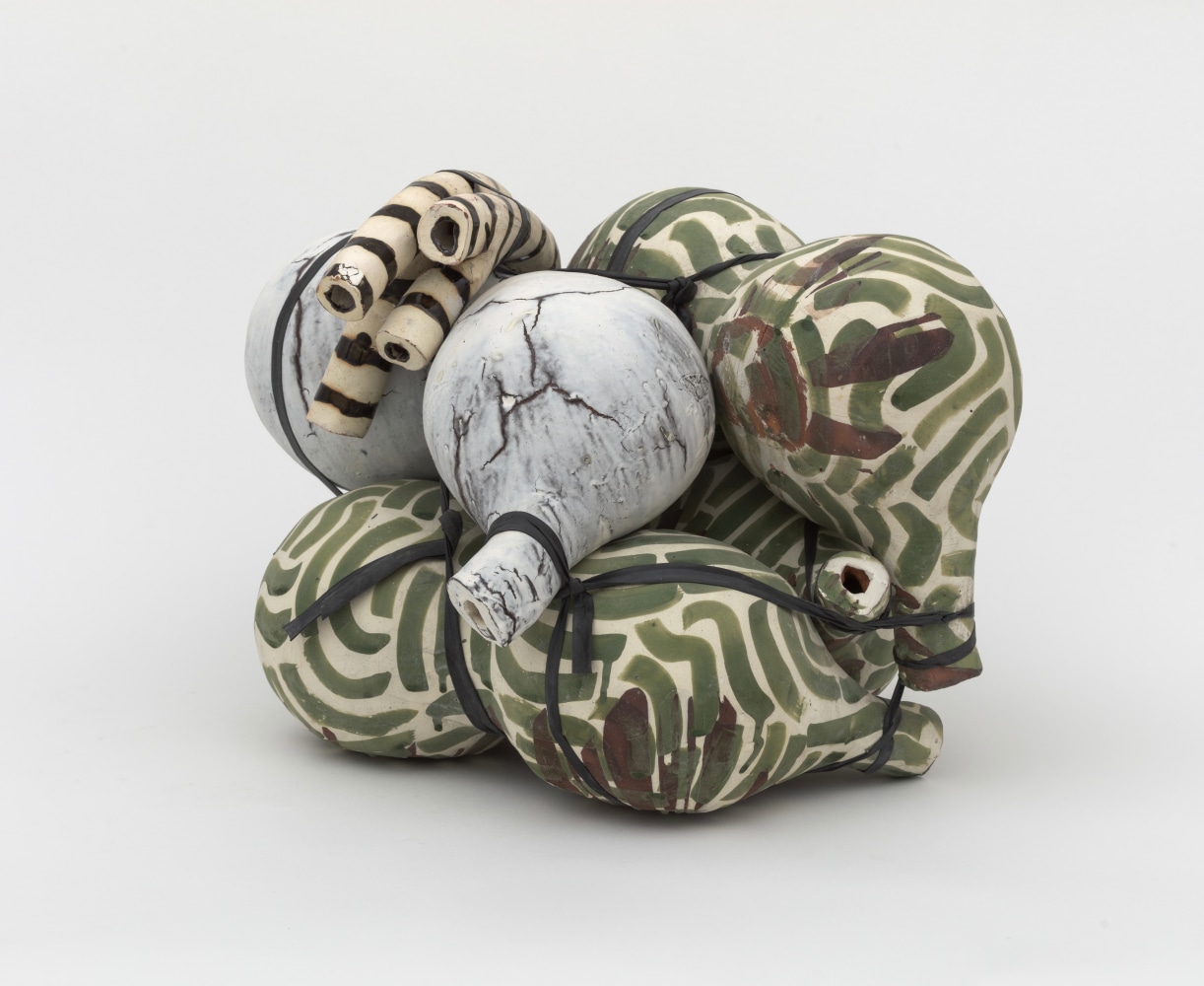 Annabeth Rosen
Droove, 2012
slip over glazed and fired ceramic and rubber inner tube
13 x 20 x 16 ins.
33 x 50.8 x 40.6 cm