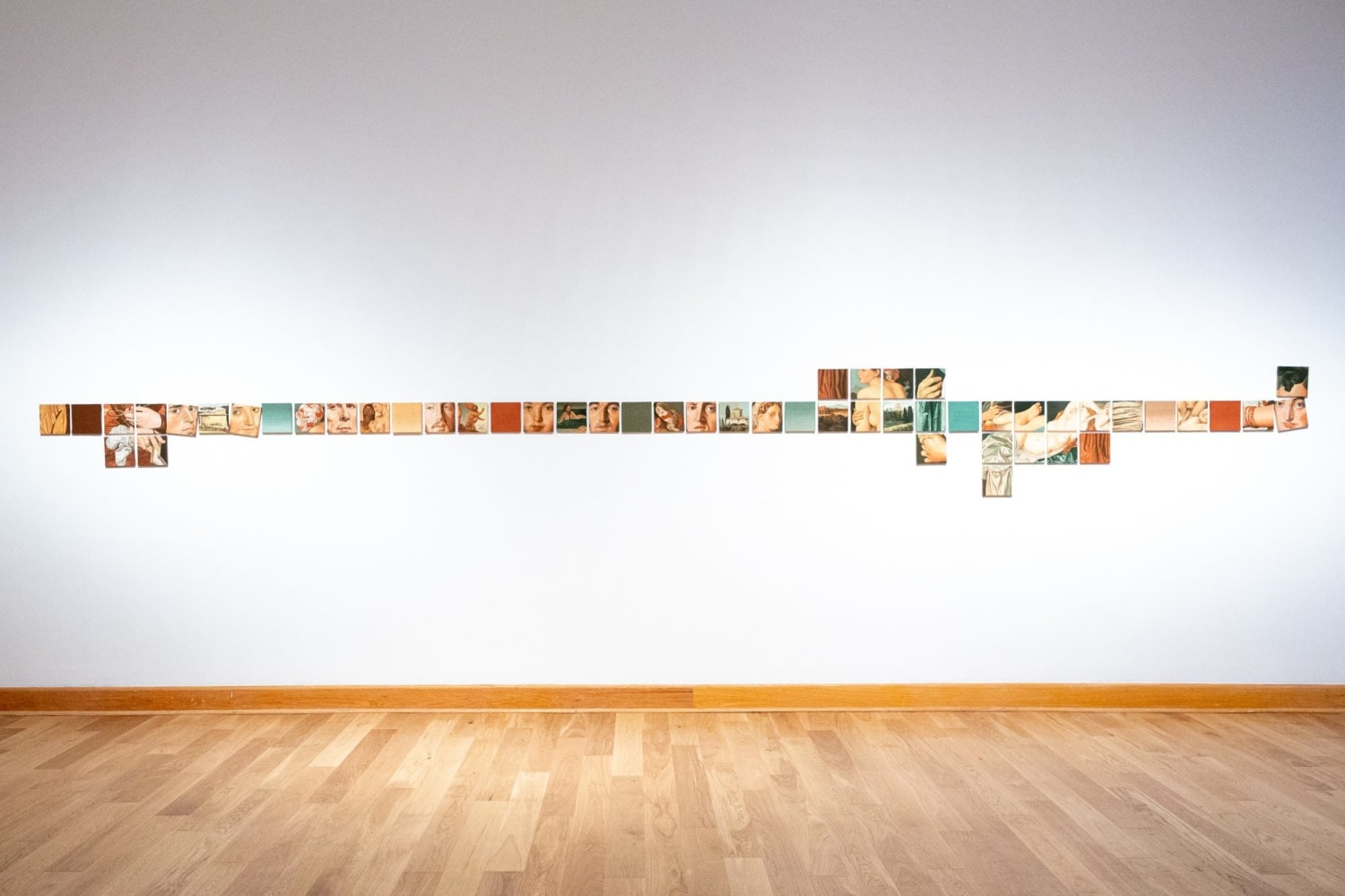 Dotty Attie
Stranded in Italy, 1987
oil on linen, 52 panels
each: 6 x 6 ins. (15.2 x 15.2 cm)
overall: 20 x 272 ins. (50.8 x 690.9 cm)