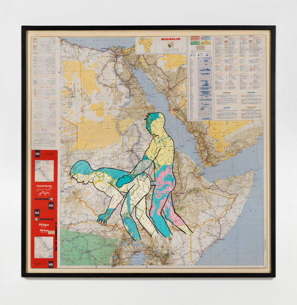 David Wojnarowicz
Untitled (Falling Man and Map of USA), 1982
signed and dated, lower right
stencil on paper
23 7/8 x 17 7/8 ins.
60.6 x 45.4 cm