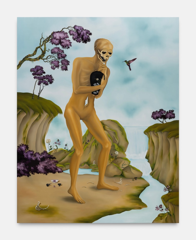 Sanam Khatibi
A beautiful figure without a tongue, 2024
oil and pencil on canvas
90 1/2 x 70 7/8 ins.
230 x 180 cm