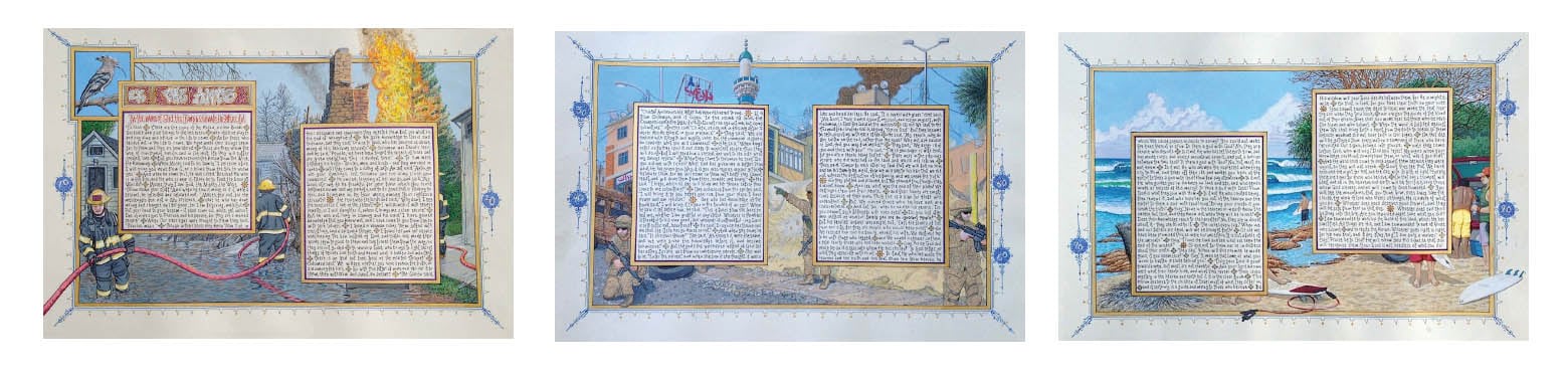 Sandow Birk, American Qur'an/Sura 27 (A-C), 2013