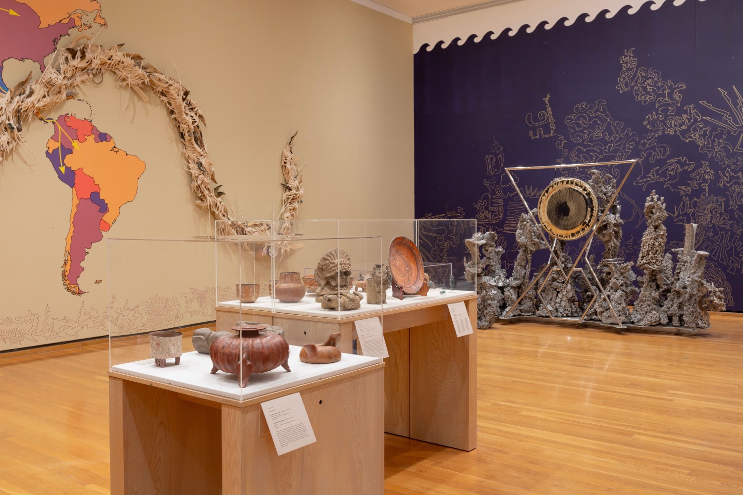Guadalupe Maravilla: Armon&amp;iacute;a de la Esfera&amp;nbsp;(Installation View) Herbert F. Johnson Museum of Art, Ithaca, NY, January 27 &amp;ndash; June 9, 2024. Courtesy of Cornell University. Photo: Simon Wheeler.