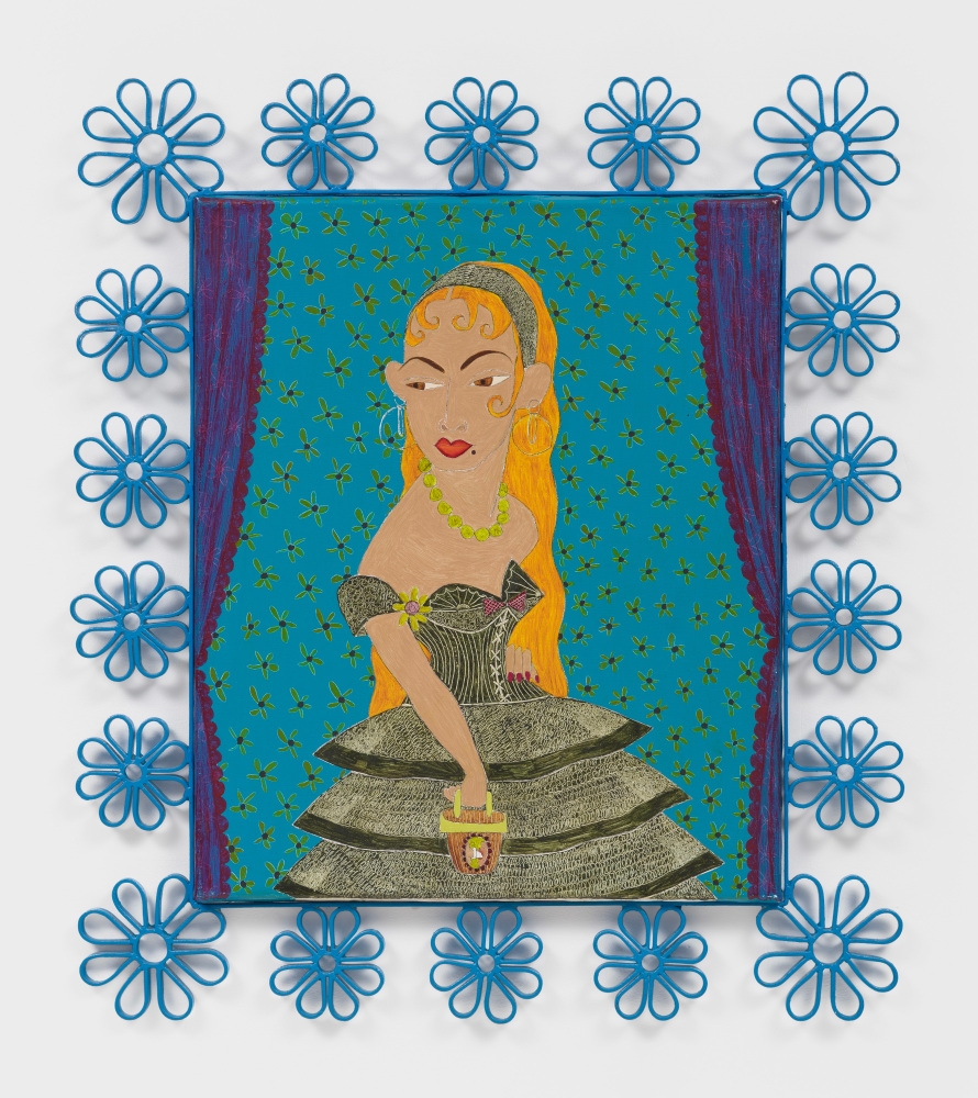 Manuel Pardo
Mother and i in Technicolor, 1997
oil on linen with artist frame
38 3/8 x 28 1/4 x 1 1/4 ins.
97.5 x 71.8 x 3.2 cm