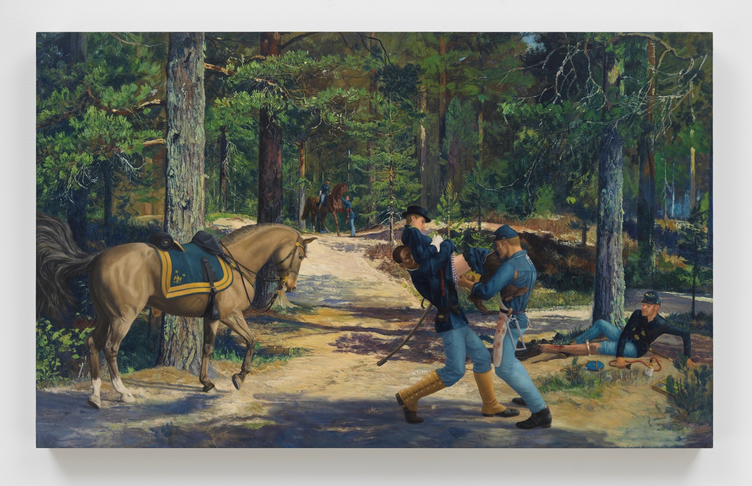 Hilary Harkness
Birth in Battle, 2022
oil on wood panel
14 x 22 3/4 ins.
35.6 x 57.7 cm