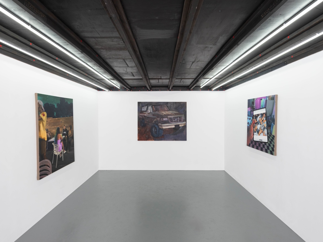 Outside: Gerald Lovell, Taylor Simmons, Jurell Cayetano (Installation Views) Hawkins HQ, Atlanta, Georgia, September 24 &amp;ndash; November 24, 2025. Photo: Walker Bankson.