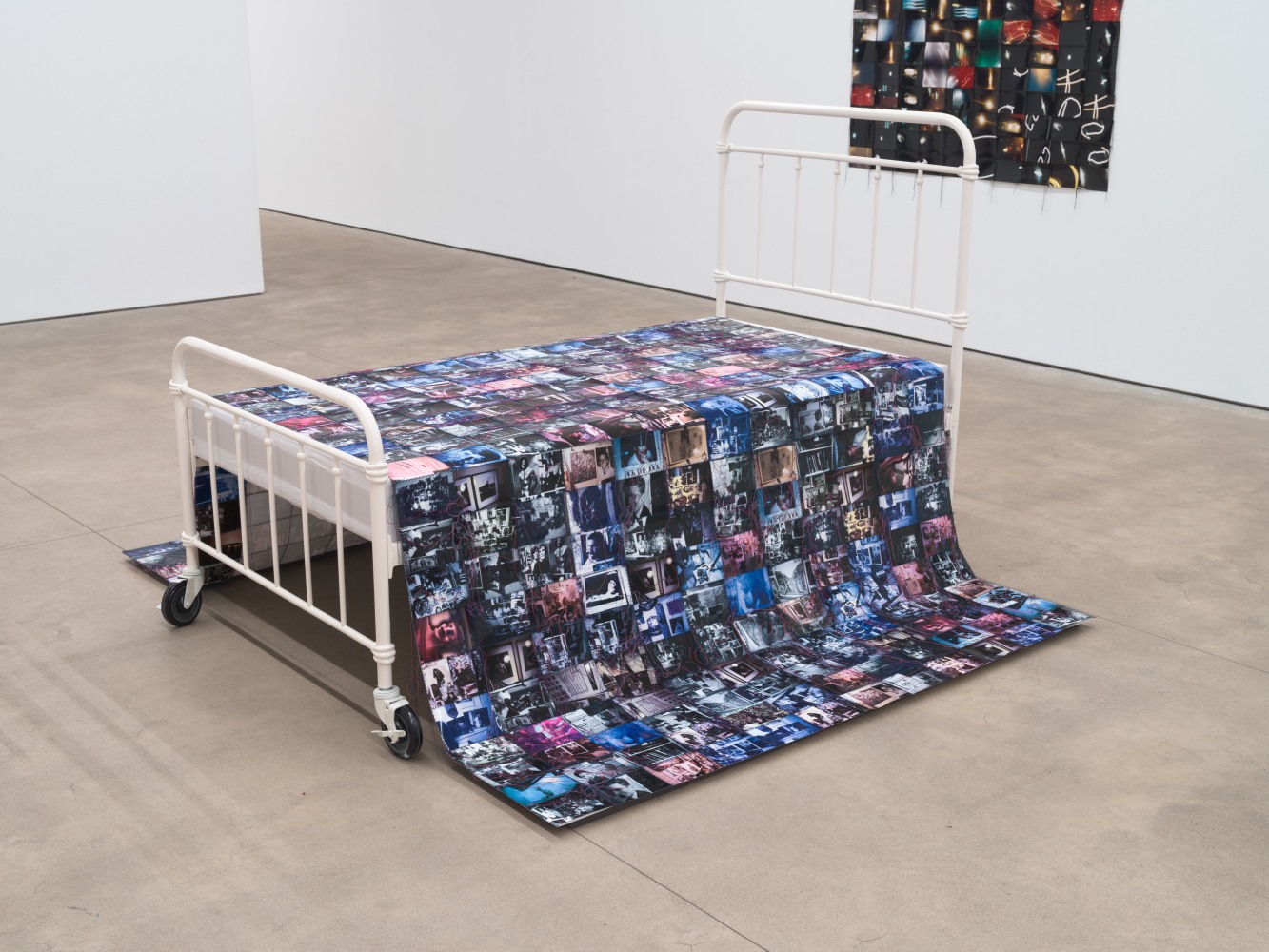 Hunter Reynolds
Jack Brusca&amp;rsquo;s Bed of Angels, 1990/2018
photo-weaving, chromogenic prints and thread
48 5/8 x 74 x 80 ins.
123.5 x 188 x 203.2 cm