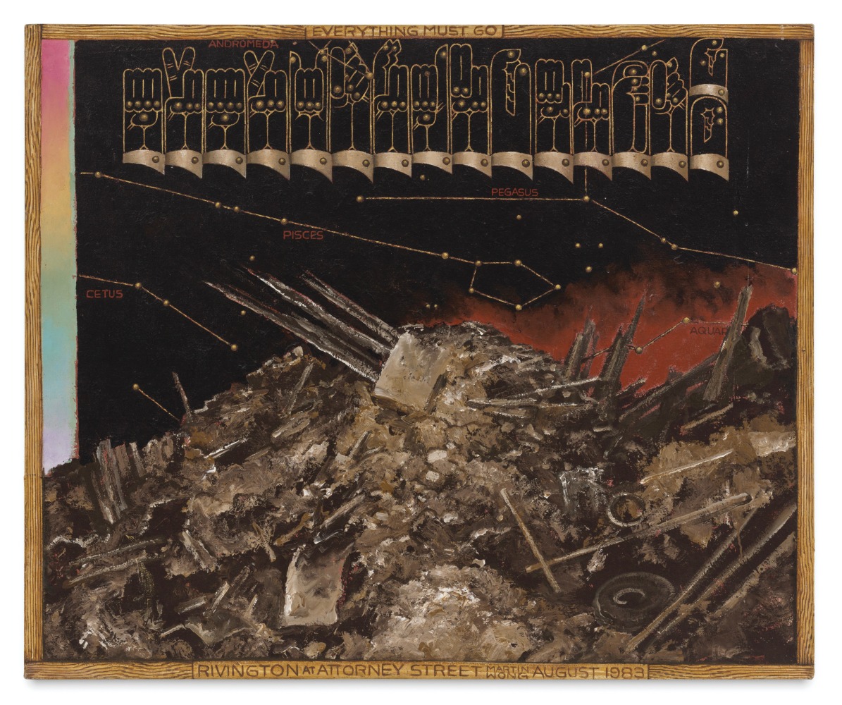 Martin Wong
Everything Must Go, 1983
acrylic on canvas
48 x 60 ins.
121.9 x 152.4 cm